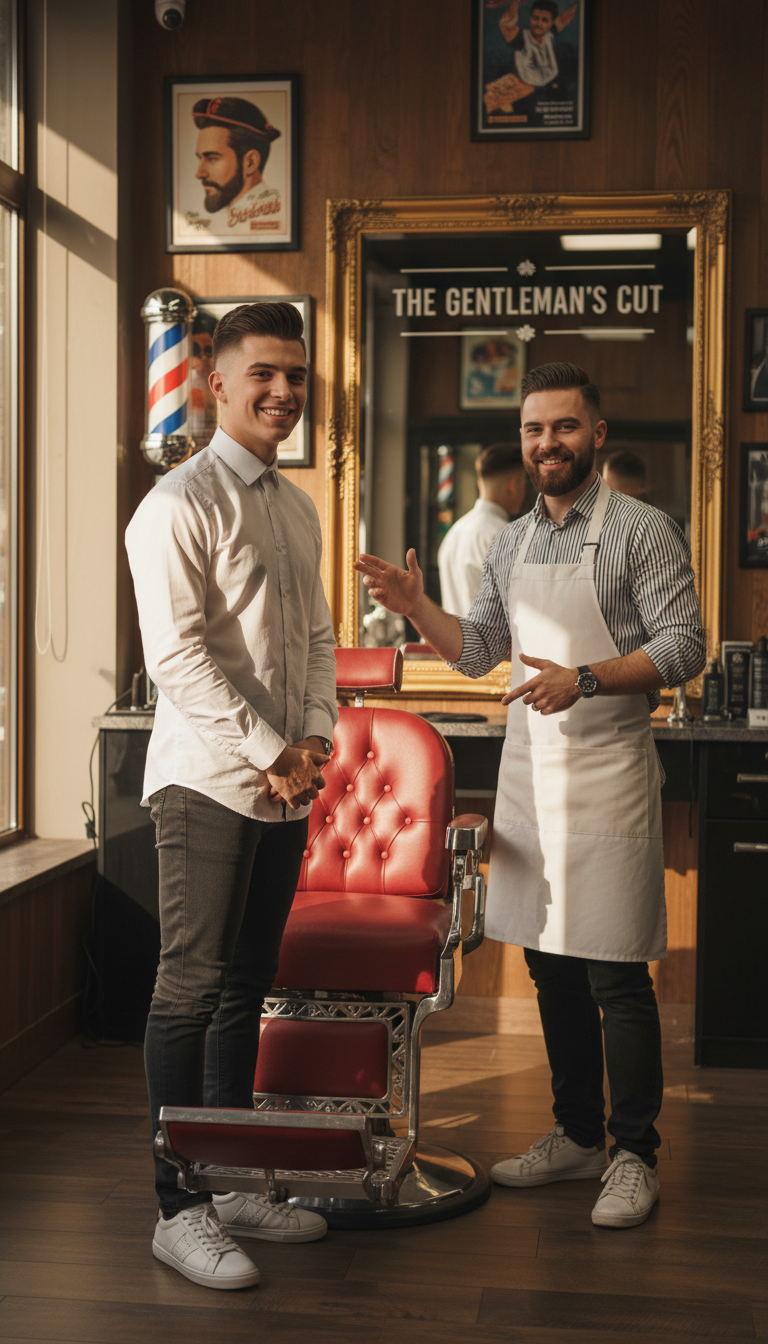 happy customer barber