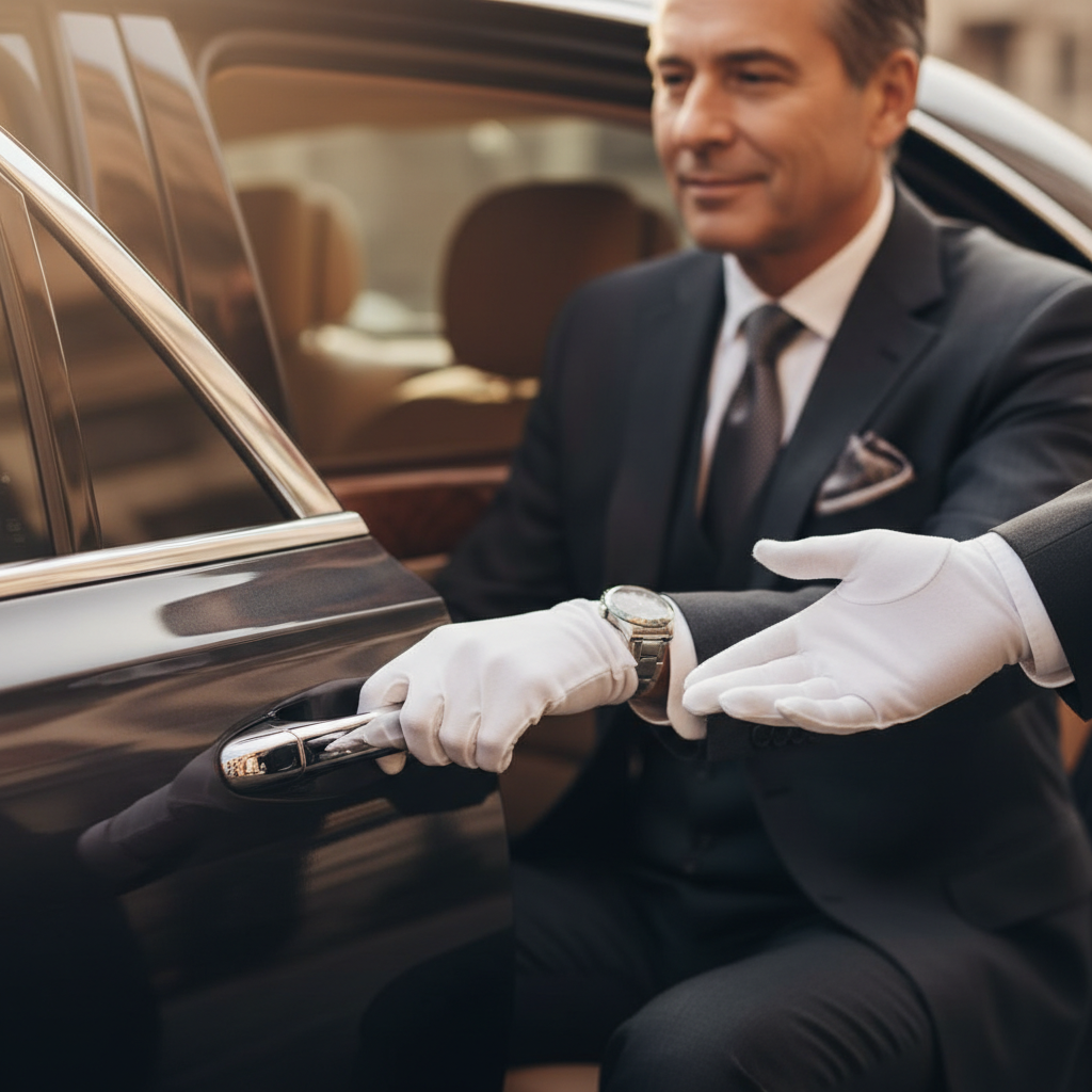 chauffeur assisting