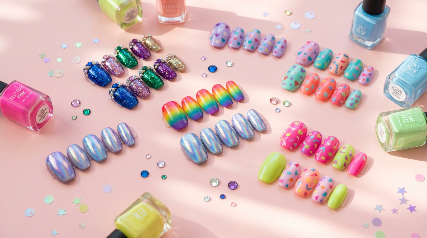 glitter nails