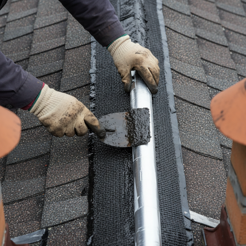 Texas heat often cracks pipe boots, creating hidden entry points for fall rain. A close up of a cracked rubber pipe boot on a roof that needs repair before storm season.