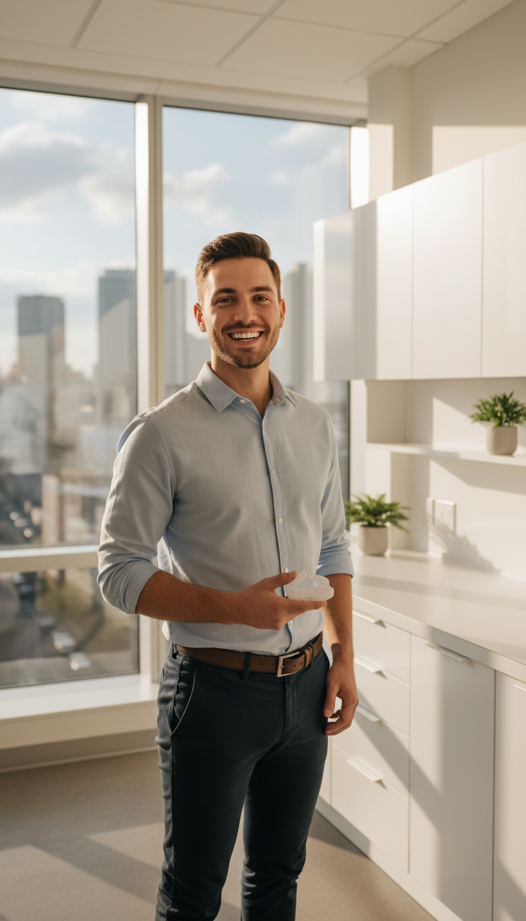 smiling adult braces