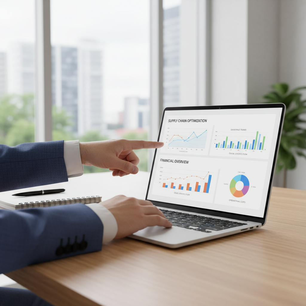 AI-driven sales intelligence turns cold data into warm leads and measurable revenue. Professional consultant presenting analytics and lead generation data on a laptop screen.