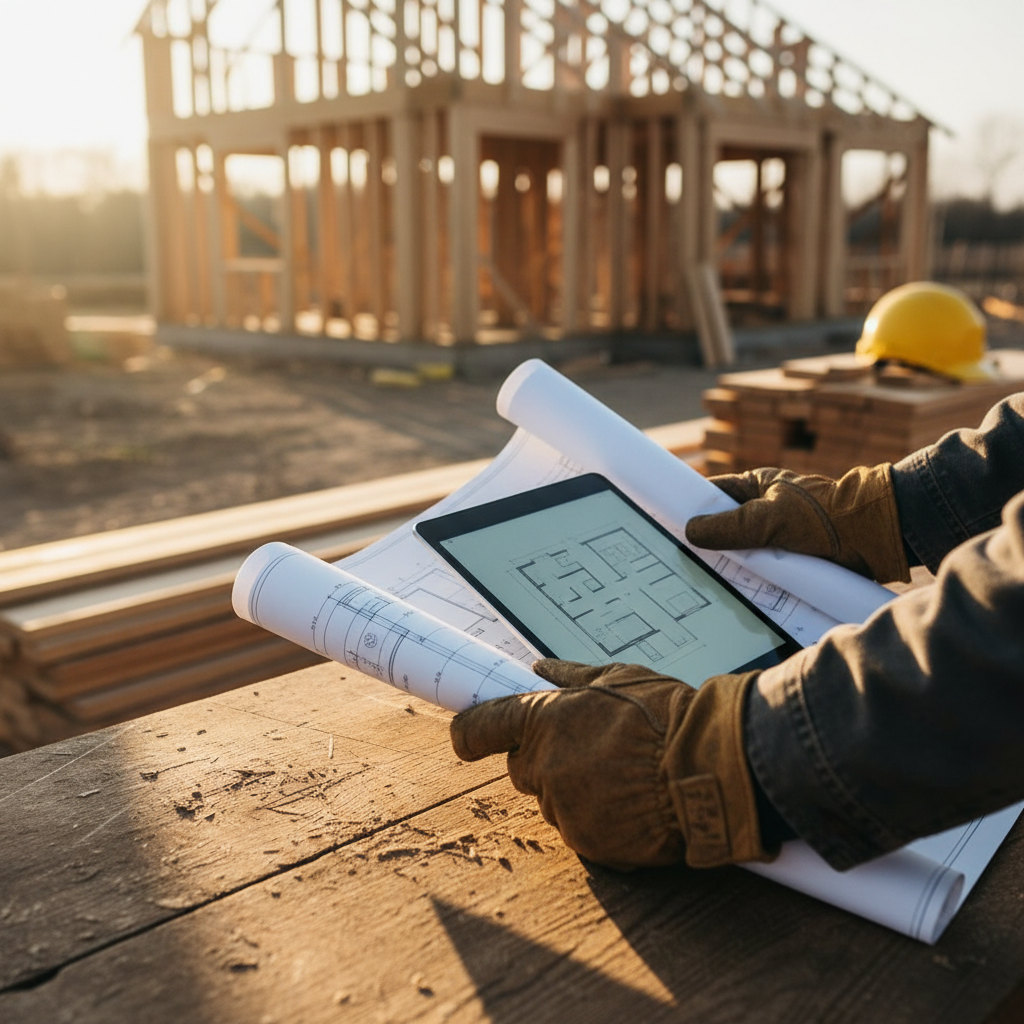 handyman reviewing plans