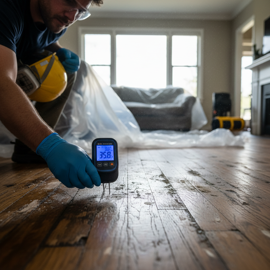 water damaged floor