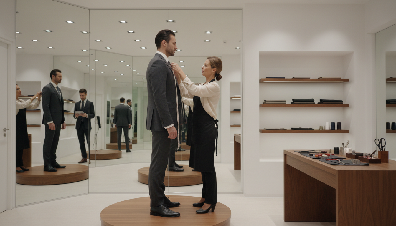 men's suit fitting