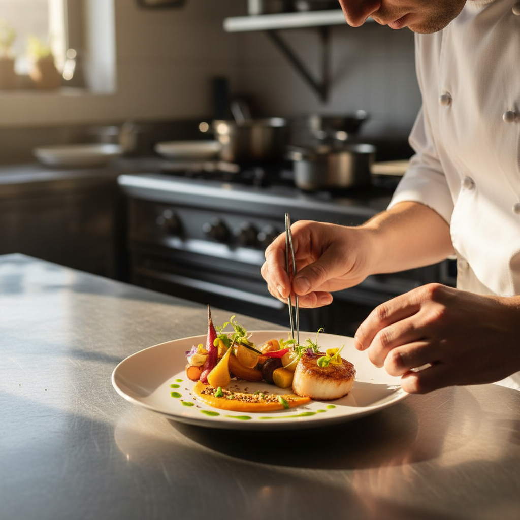 chef plating dish