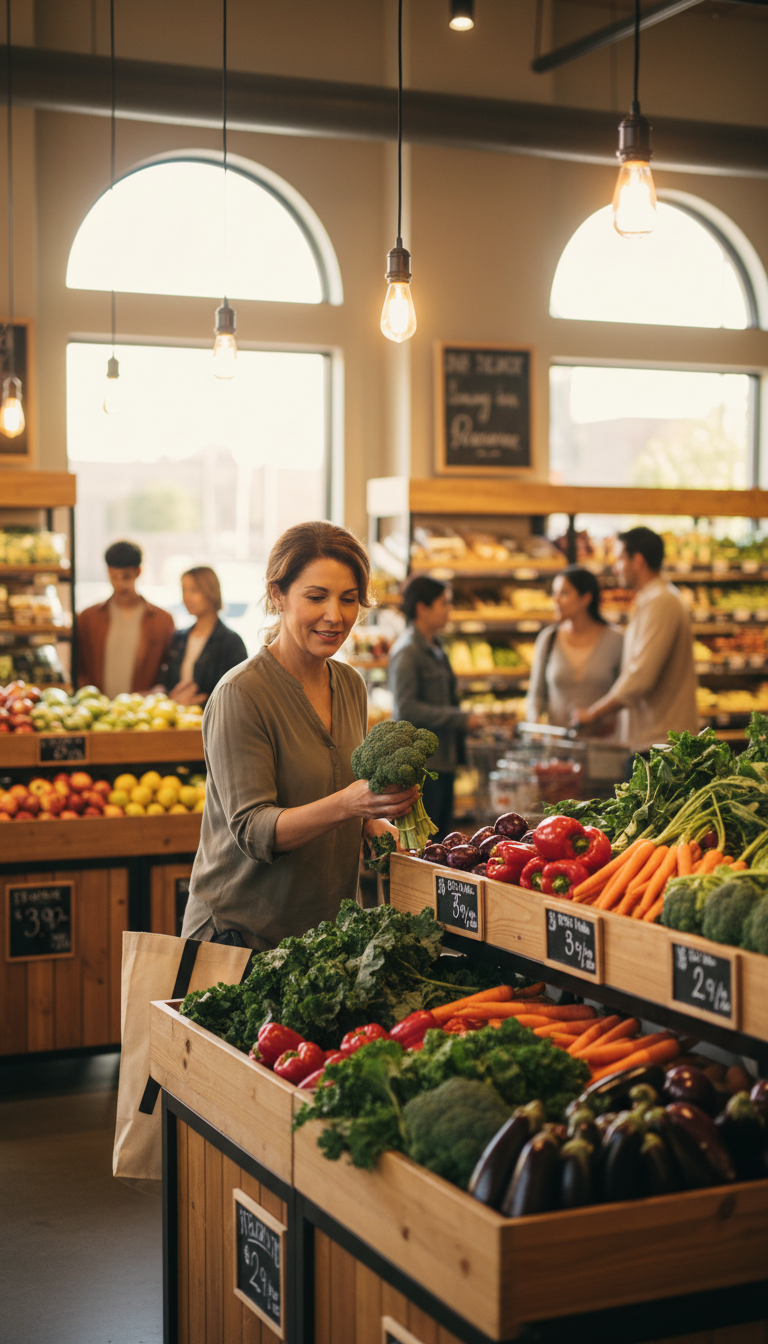 happy customers grocery store