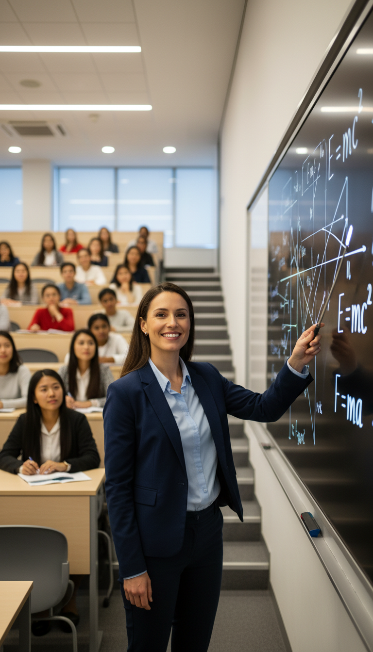 teacher giving lecture