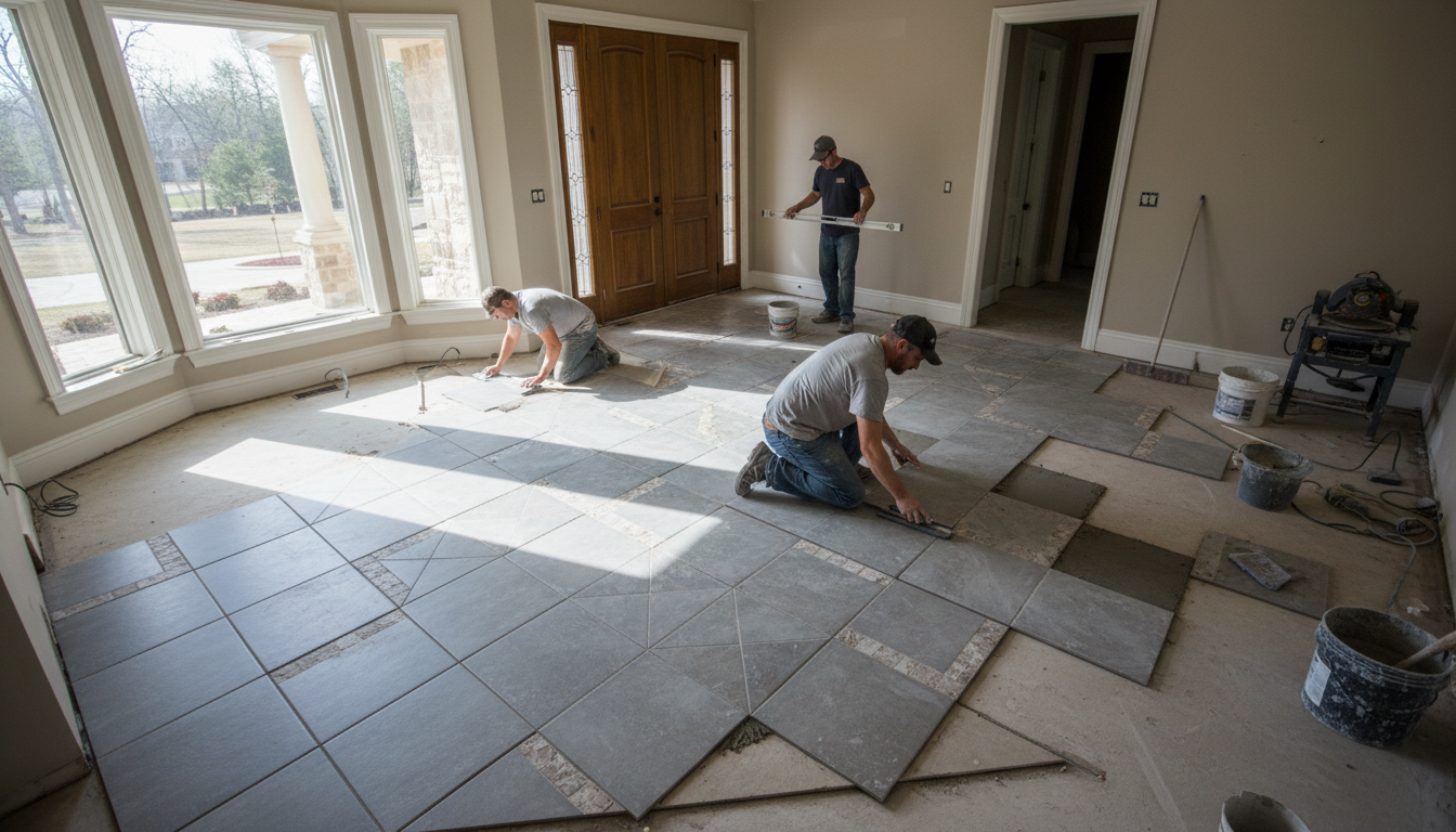 placing tiles