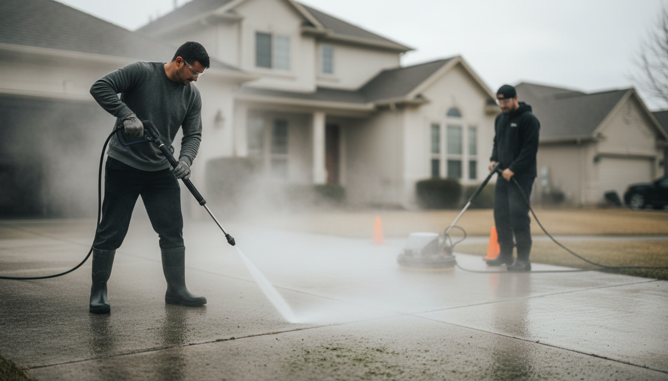 pressure washing team