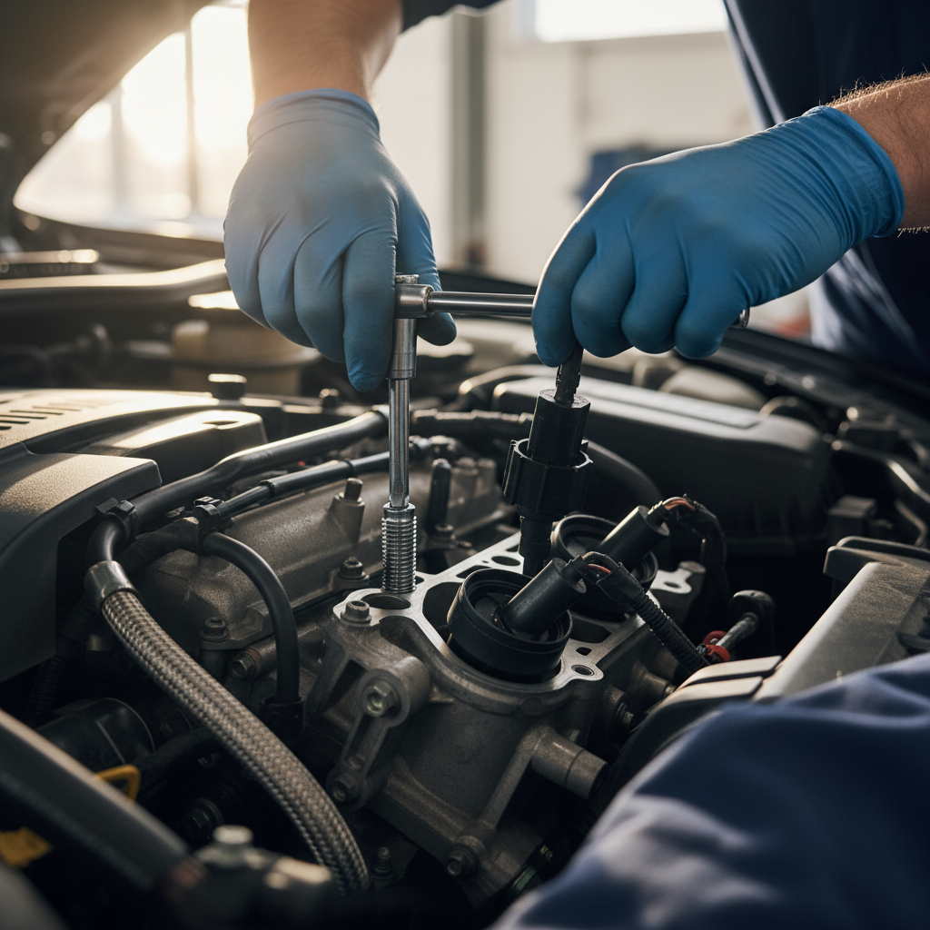 mechanic working engine