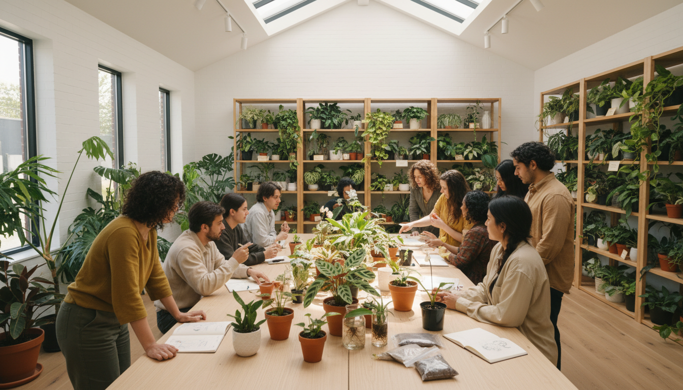 team with plants