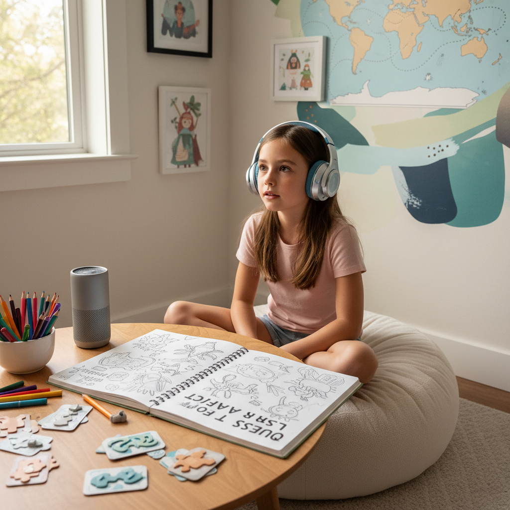 child playing music