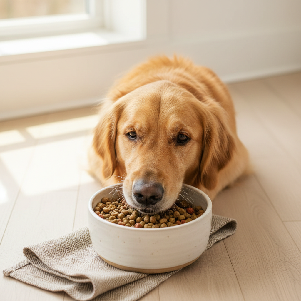 dog eating