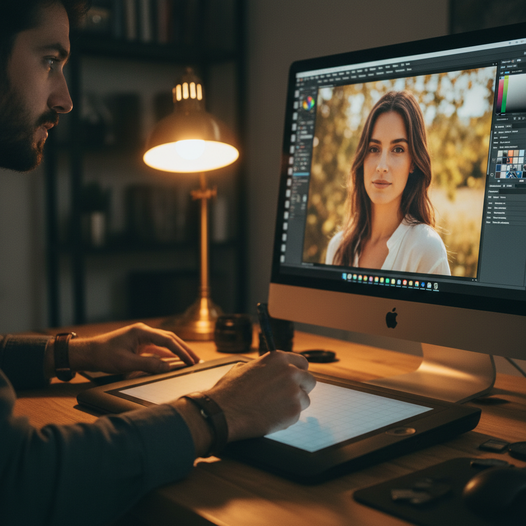photographer editing photos