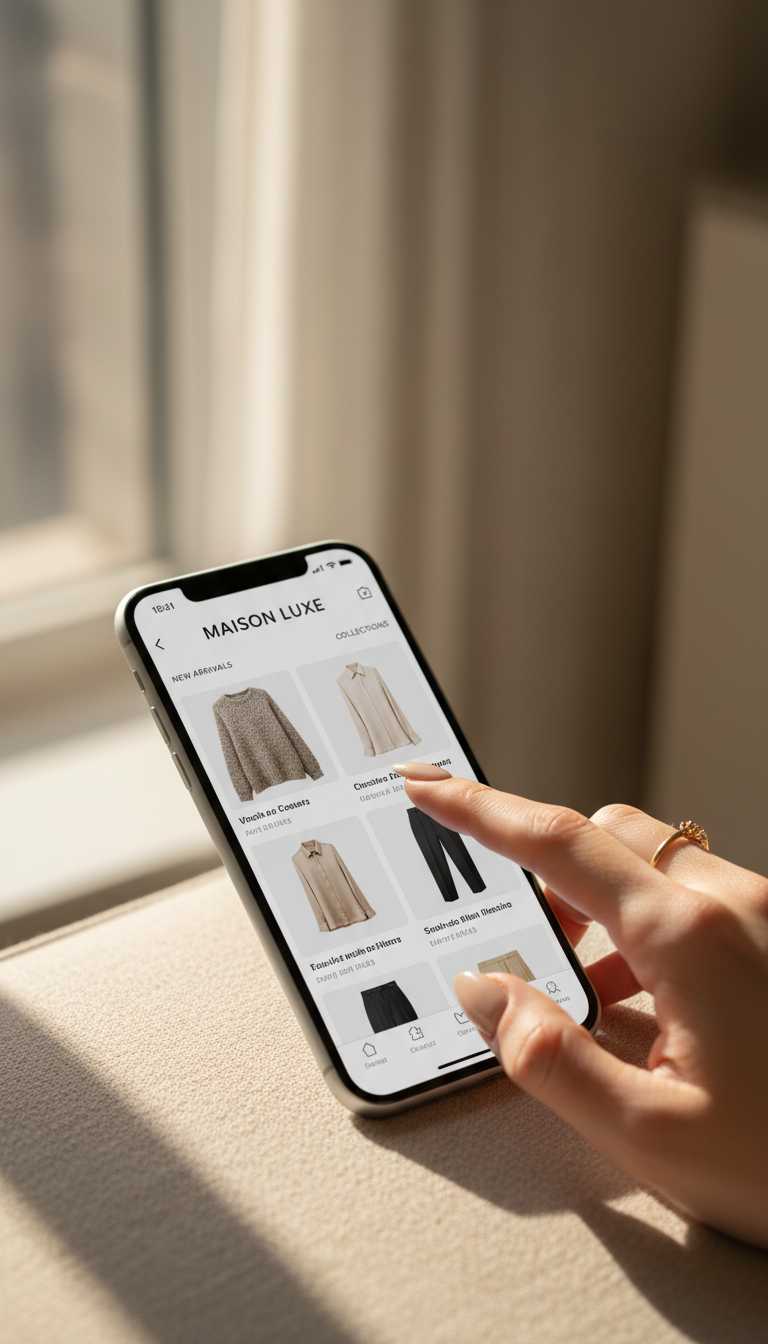 fashion app interface