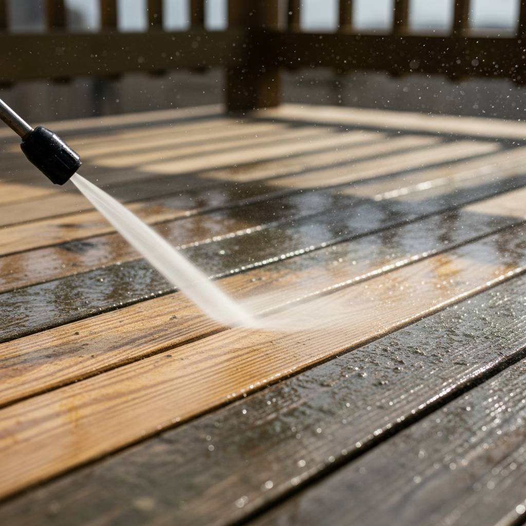 wood deck cleaning