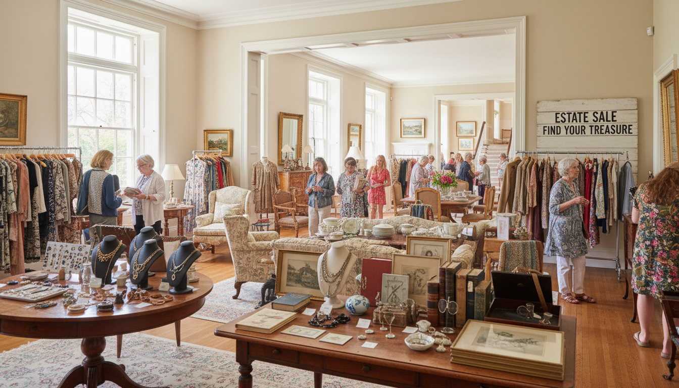 people shopping estate sale