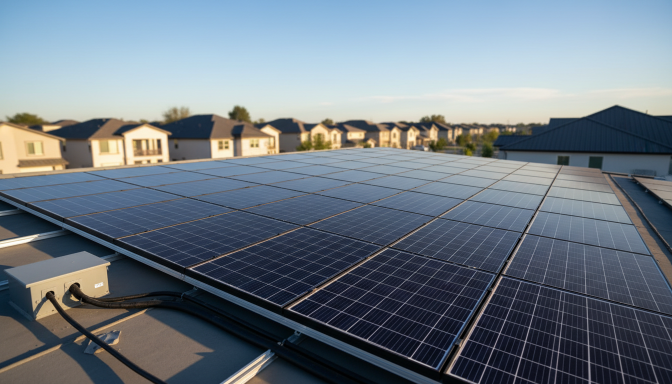 solar panels on roof