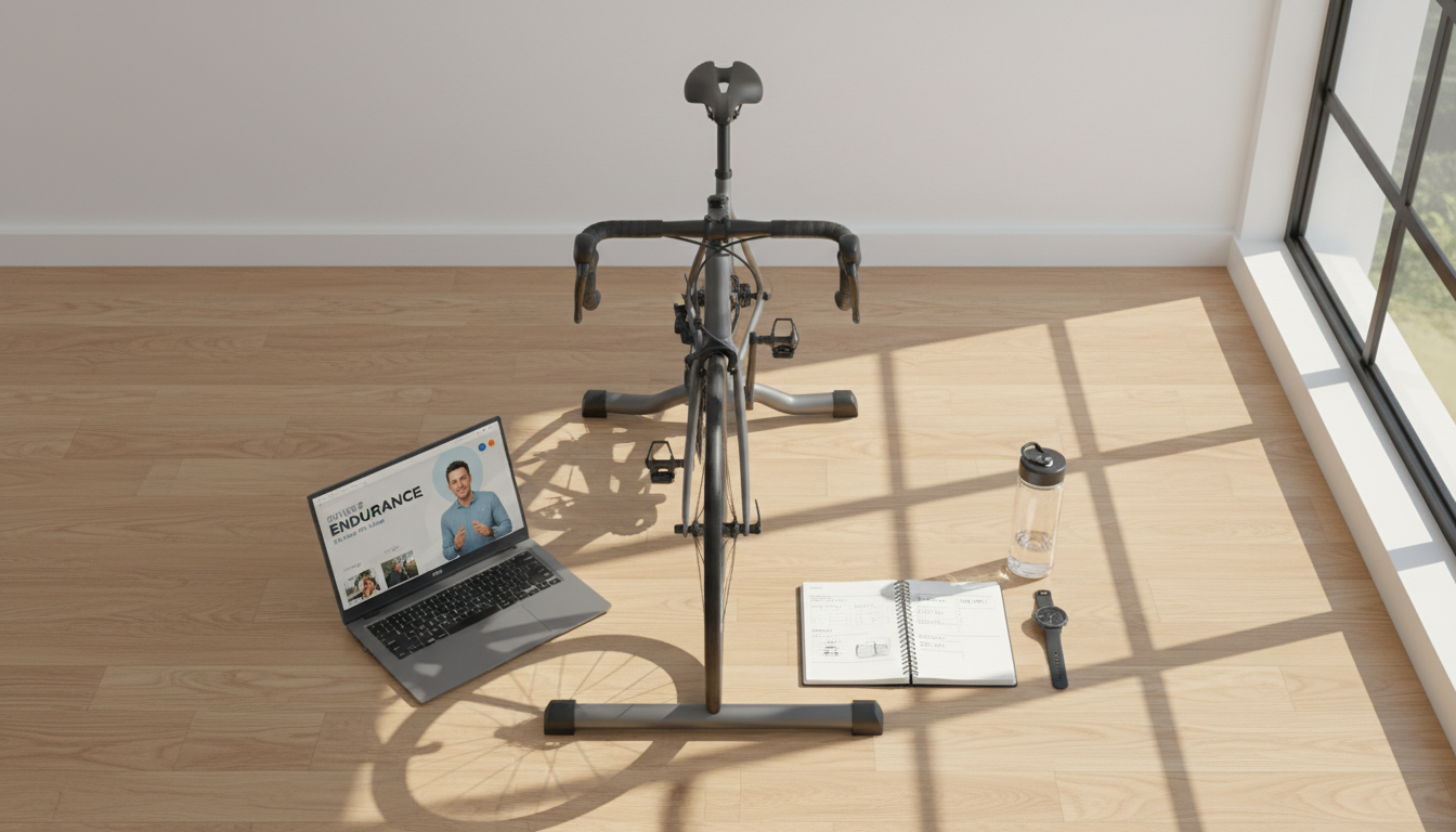 Visualization was part of training long before race day arrived. A triathlete mentally rehearsing a race route, eyes closed in focused concentration