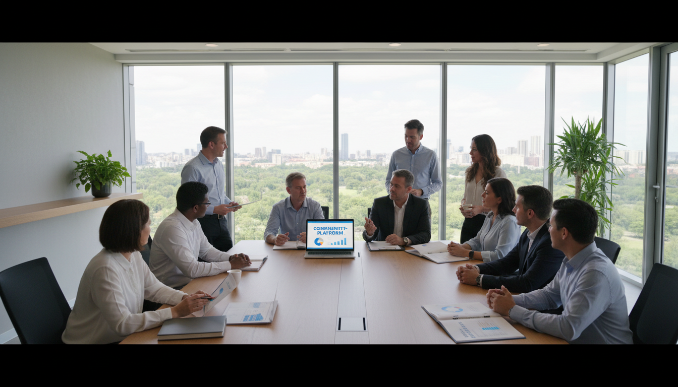 woman leading meeting