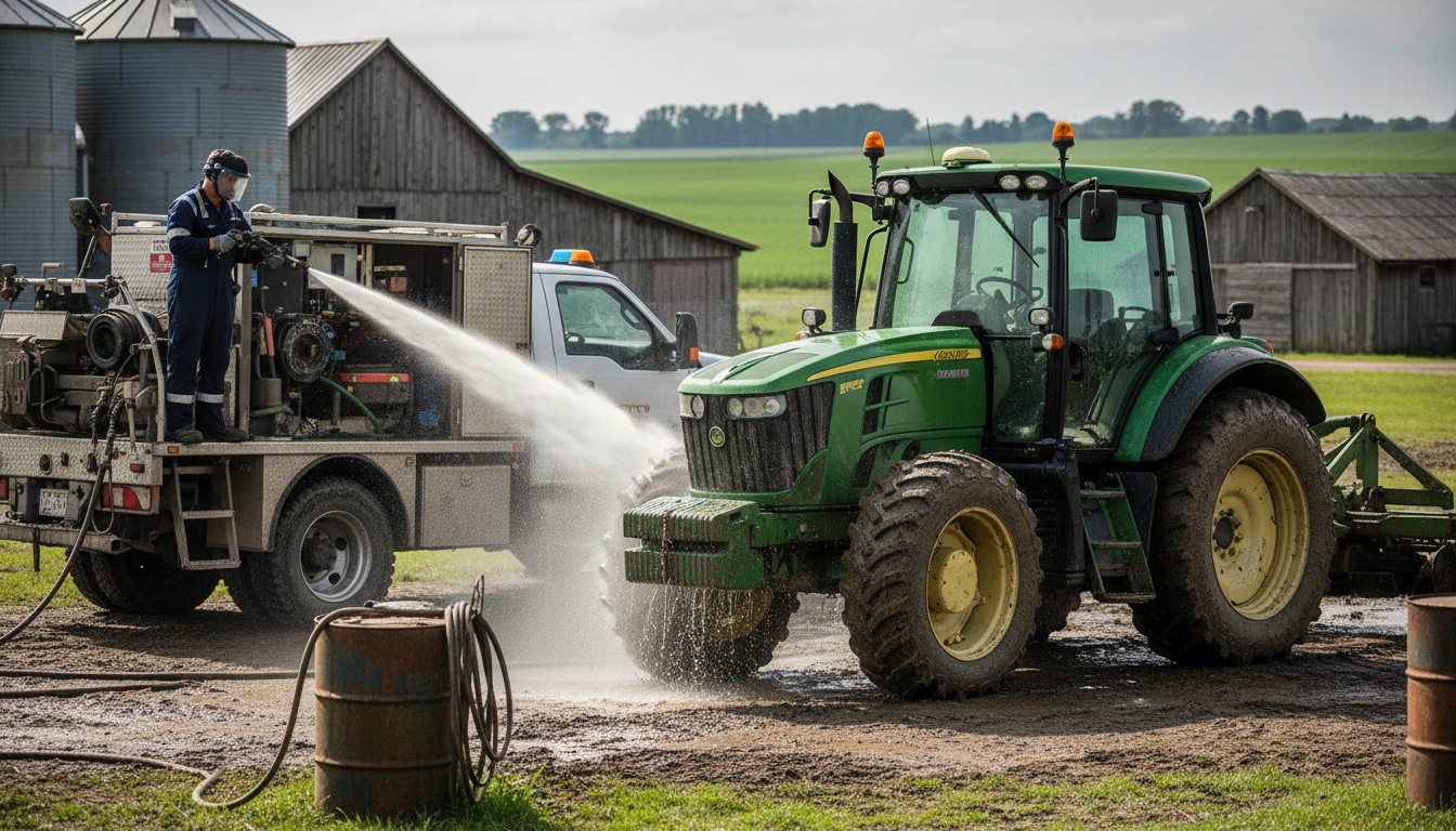 cleaning heavy equipment