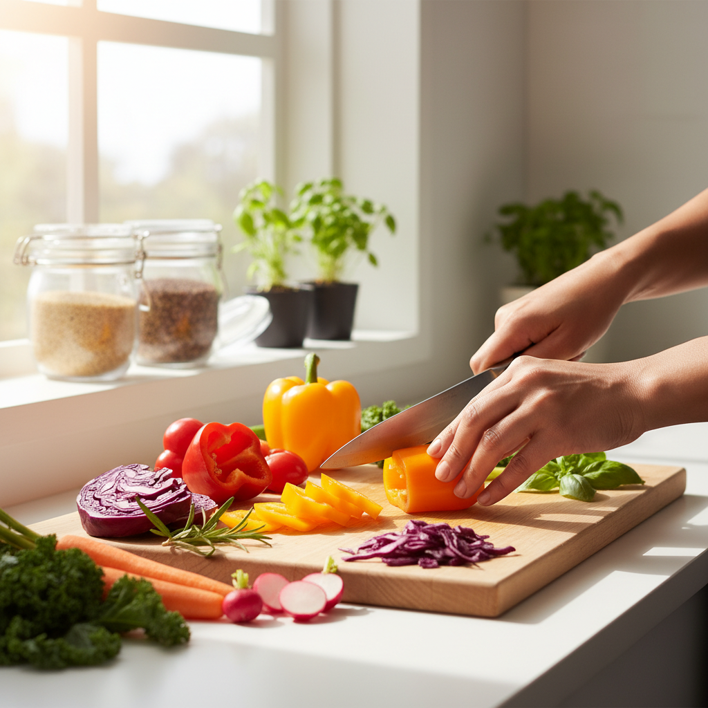 cooking with fresh vegetables
