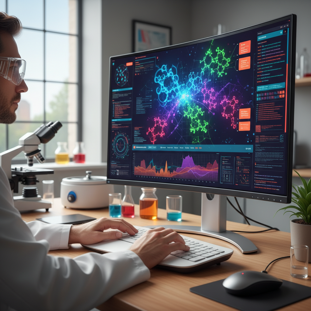 scientist analyzing data