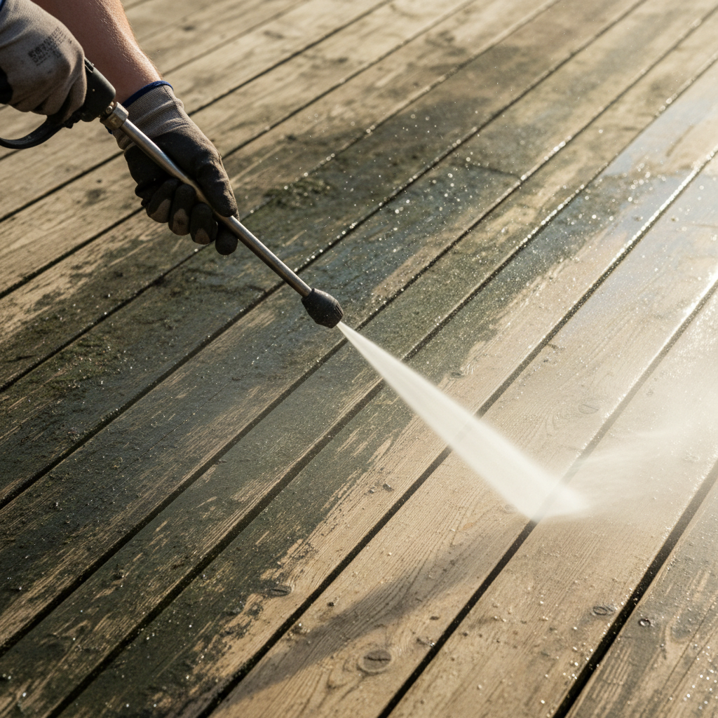 pressure washing dock