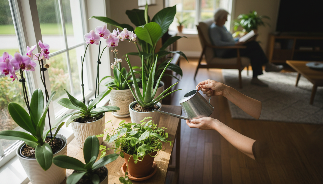 watering plants