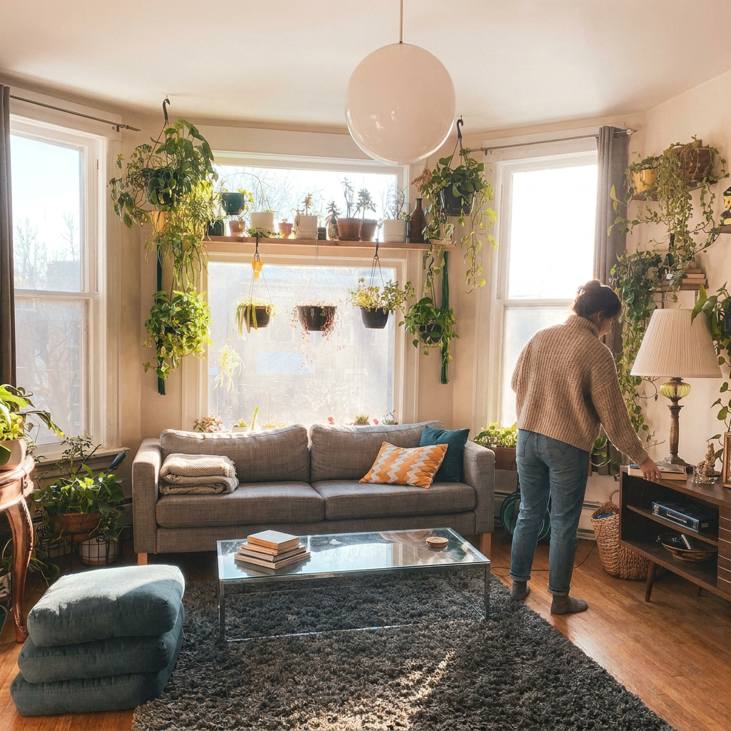 tidy living room