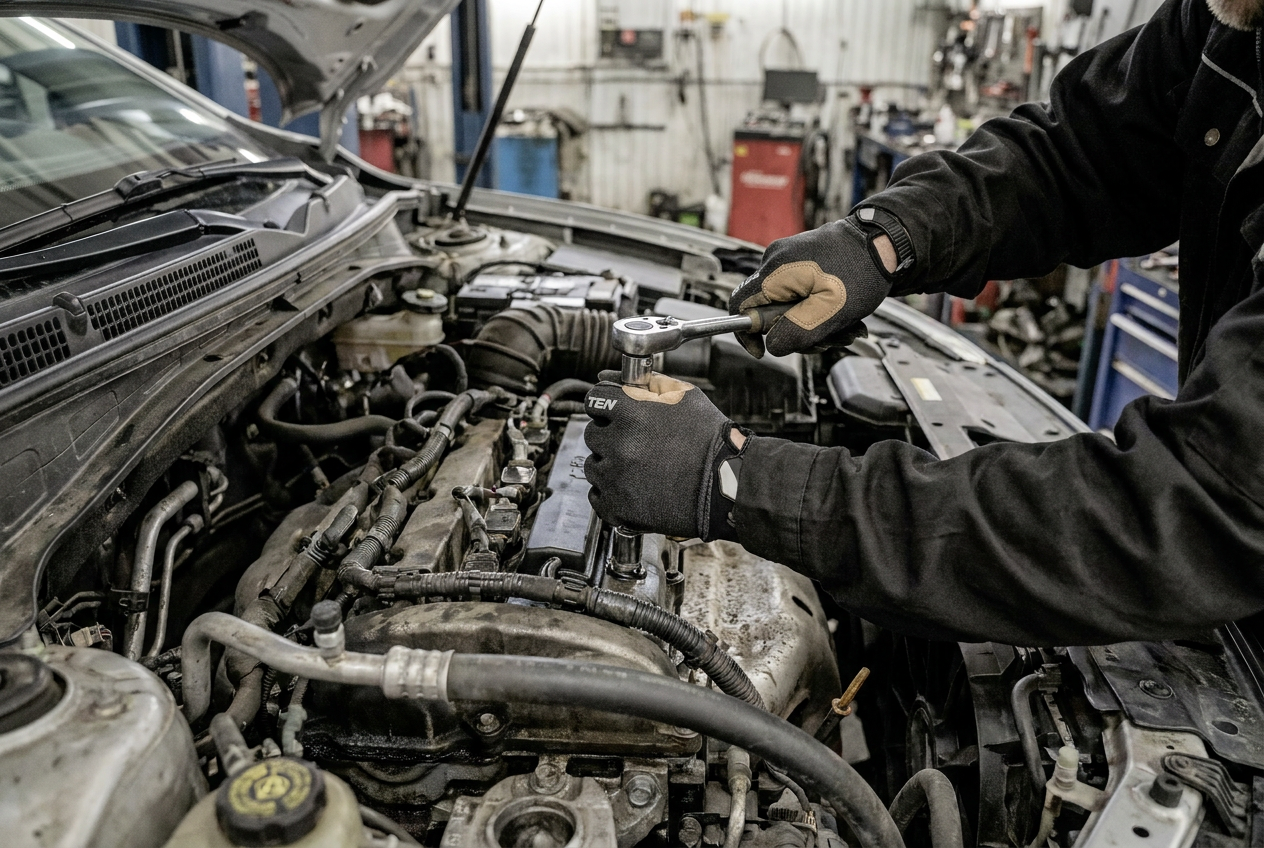 mechanic working car