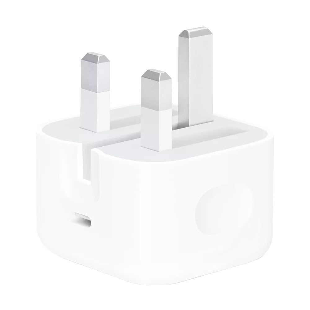 Genuine Apple 20W USB-C power adapter with UK three-pin plug