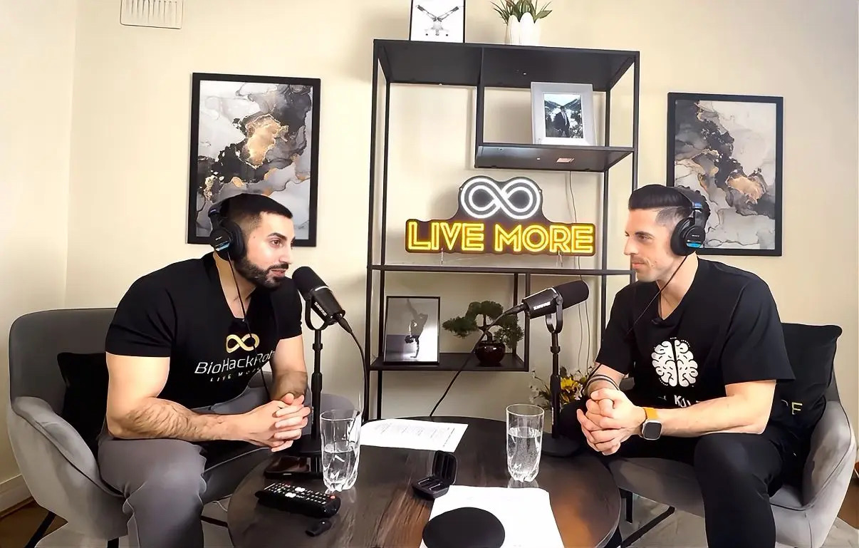 Two people recording at Live More